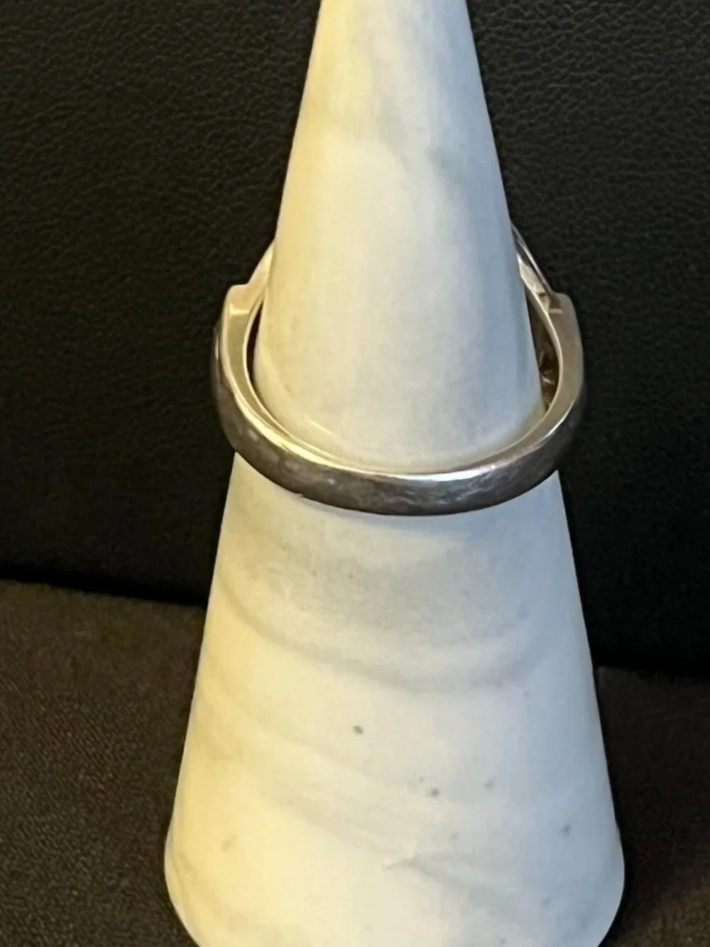 Sterling Silver Green Enamel Inlay Ring - Picture 4 of 9